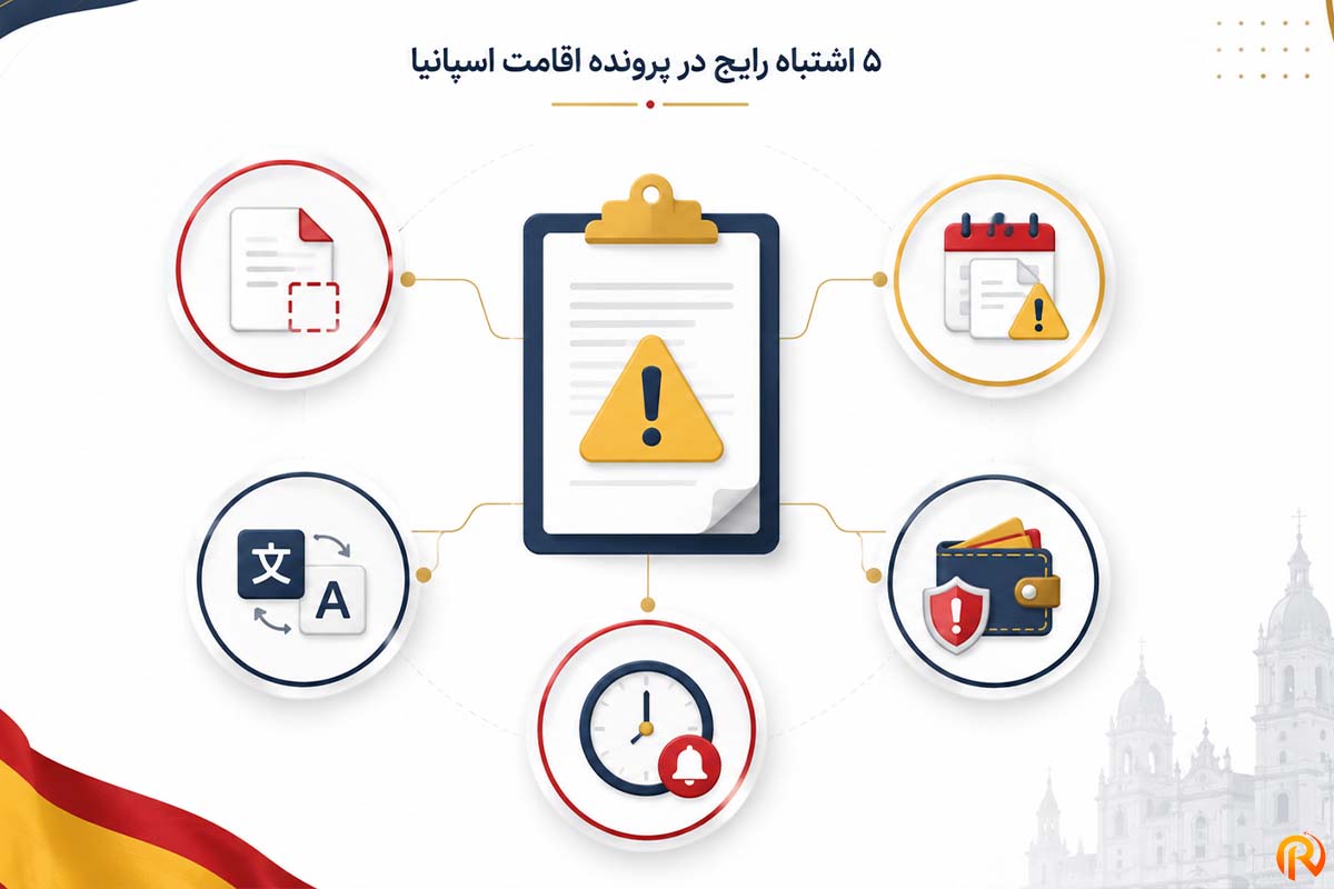 اینفوگرافیک ۵ اشتباه رایج با آیکونهای هشداری
