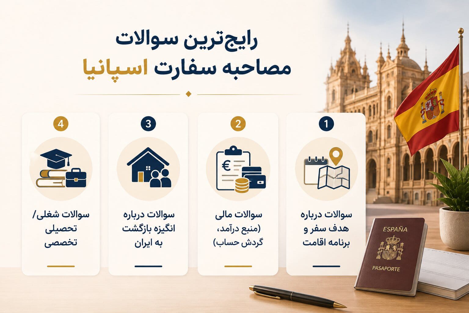رایج‌ترین سوالات مصاحبه سفارت اسپانیا